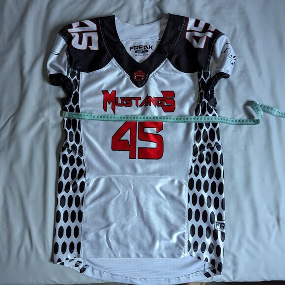 White Dazzle Mustang Football Jersey - Picture 2 of 6